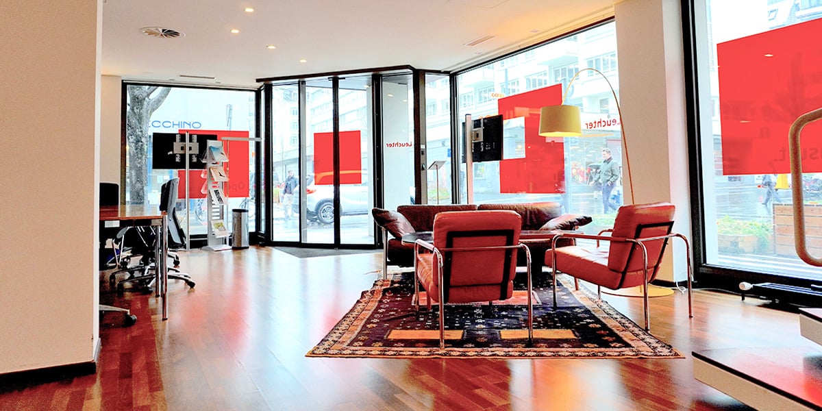 Innenansicht Coworking Luzern Grossraumbüro