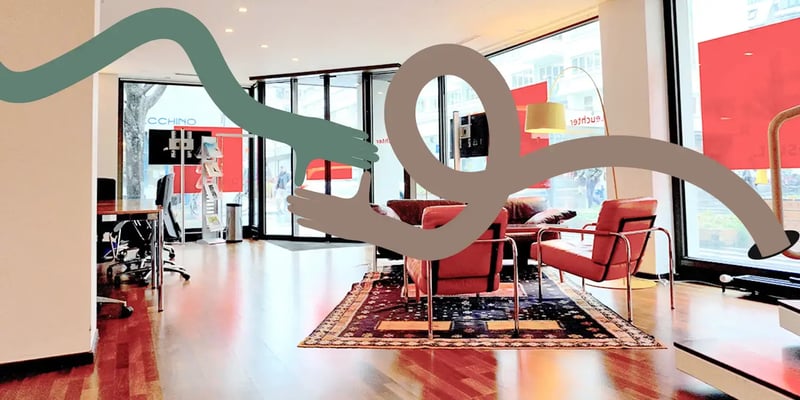 Conference Center im Coworking Luzern mit illustrierten Händen